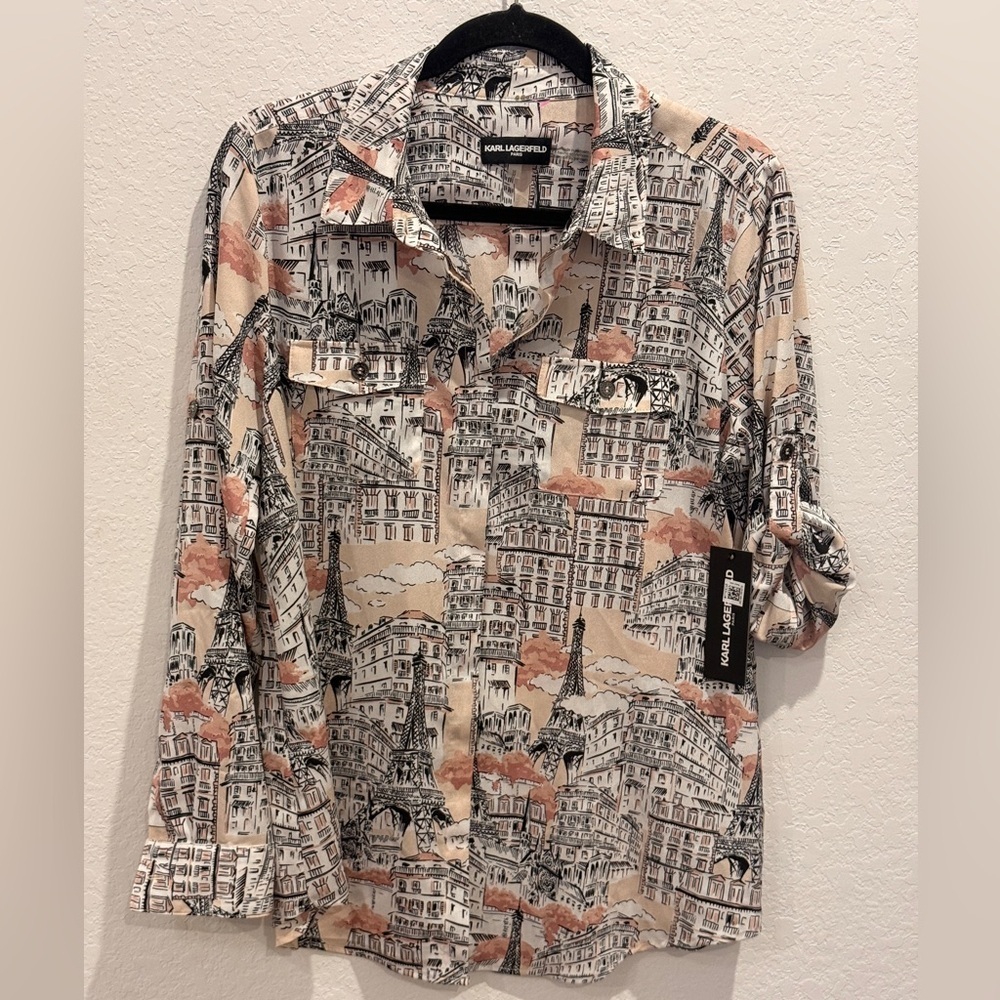 Karl Lagerfeld long sleeve/turnup button down Shirt (preloved- no tags) - Picture 1 of 9